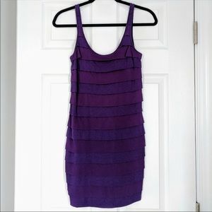 EXPRESS Dreamweight Cotton Purple Tier Dress NWT